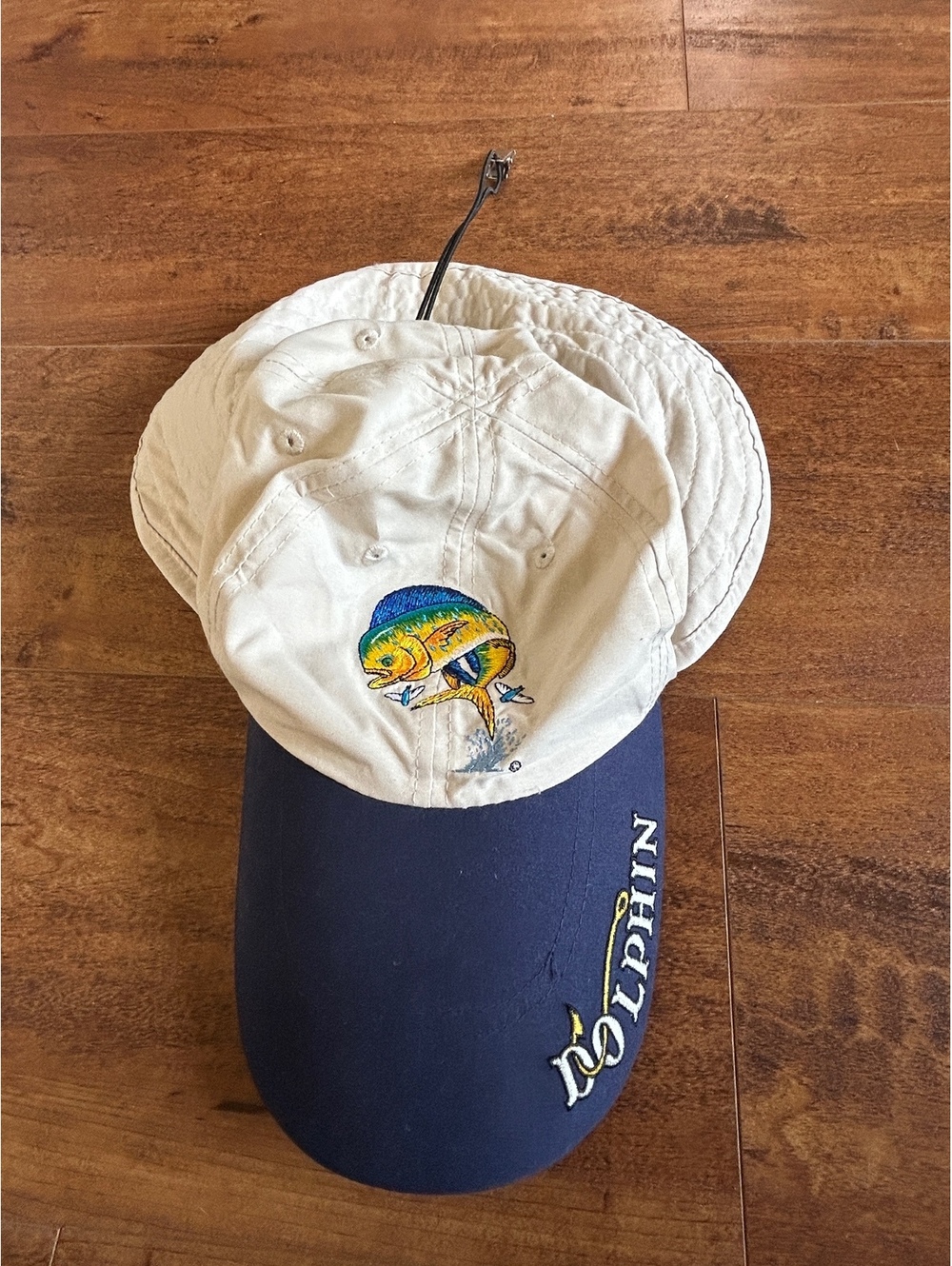 Dolphin Two-Tone Fishing Cap with Embroidered Fish Design